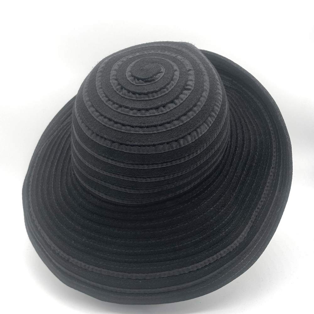 Vintage John Callanan Black Ribbon Braid Cloche Hat